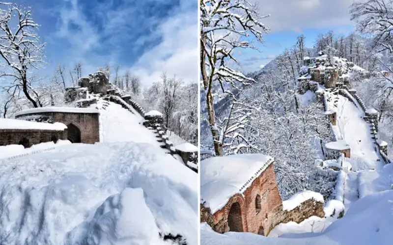 قلعه رودخان فومن در زمستان